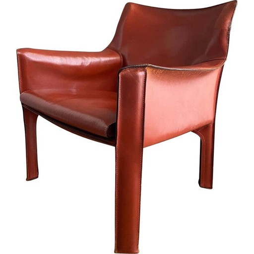 Vintage leren fauteuil van Mario Bellini 1970