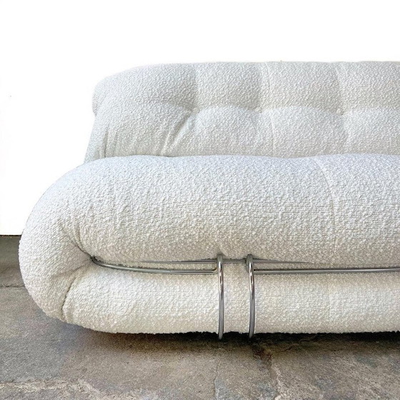 Image 1 of Vintage Soriana 4-zitsbank in wollen stof van Afra en Tobia Scarpa voor Cassina, 1970