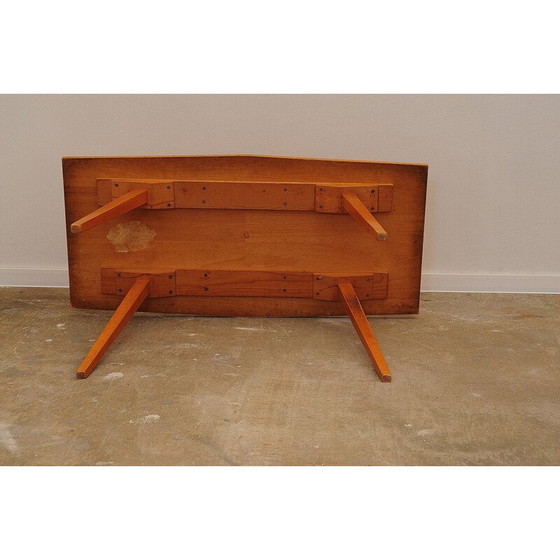 Image 1 of Vintage beuken en glazen salontafel door Tatra Nabytok, Tsjecho-Slowakije 1960