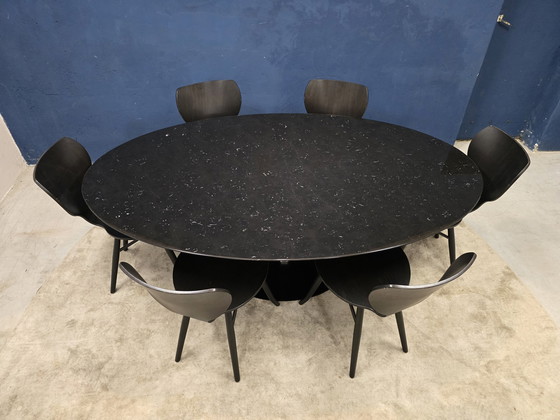 Image 1 of Knoll Tulip Tafel 198Cm Zwart Marquina Marmer 