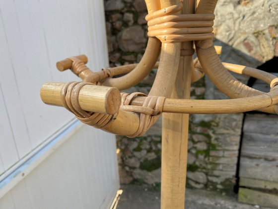 Image 1 of Vintage rotan papegaai kleerhanger 1970