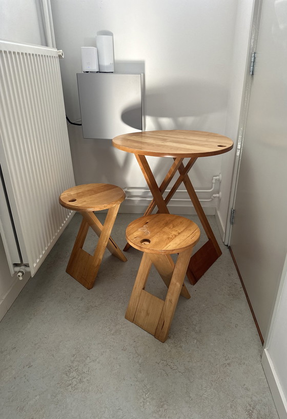 Image 1 of Suzy Stools And Table By Adrian Reed 1980’S