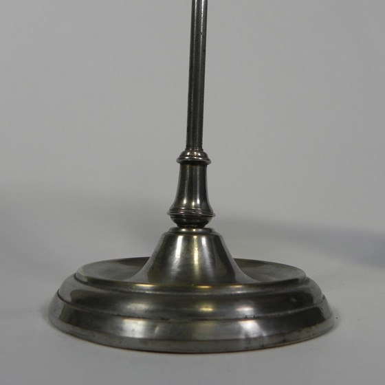 Image 1 of Franse Bureaulamp Met Glazen Kap, Verstelbaar, Jaren 30