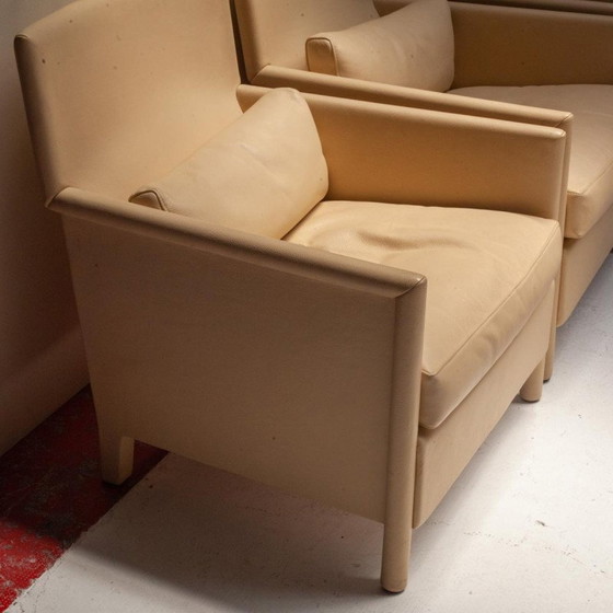 Image 1 of Vintage crème lederen Vivette club fauteuil van Luca Meda, jaren 1980