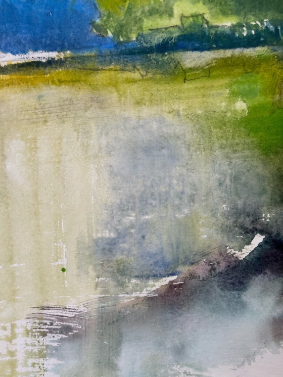 Image 1 of Abstract landschap (73X54cm).- Eugene Eechaut (1928-2019)