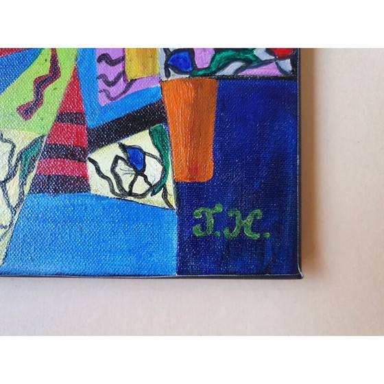 Image 1 of Vintage acrylschilderij "Perplexity" door Jocelyne Hoffelt, 2021