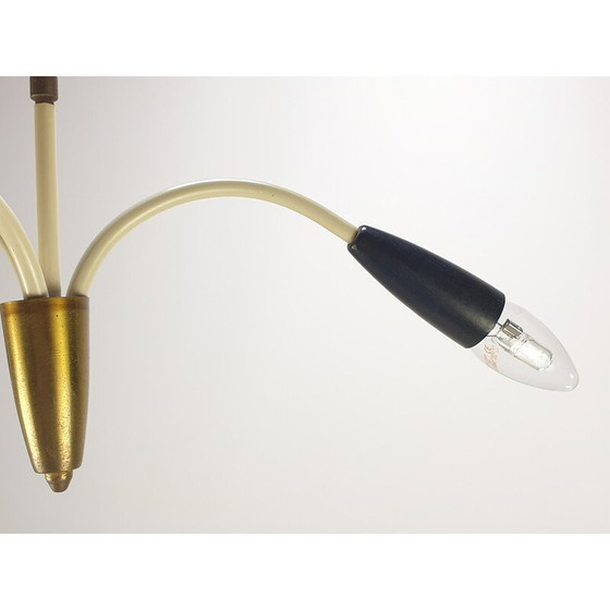 Image 1 of Vintage messing 3-tak hanglamp, Italië 1960