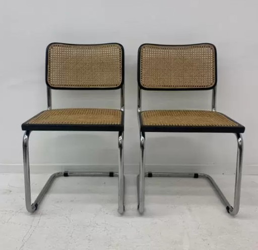 Set van 2 Marcel Breuer Cesca eetkamerstoelen , jaren 1970