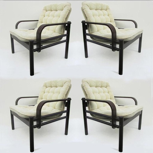Set van 4 vintage fauteuils van Bror Boije voor Dux Miljo Expo, Zweden 1980