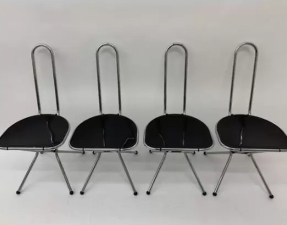 Image 1 of Set van 4 postmoderne klapstoelen door Niels Gammelgaard voor Ikea , jaren 1980