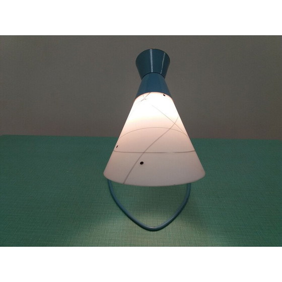 Image 1 of Vintage metalen tafellamp in glas, Tsjechoslowakije 1958