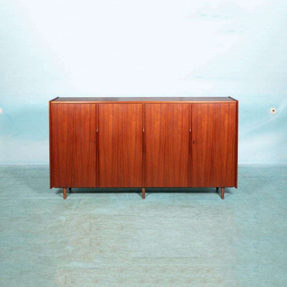 Image 1 of Vintage teakhouten buffetkast 60s, large teak highboard