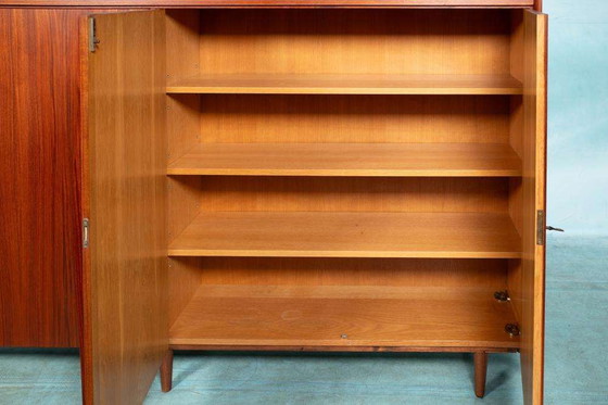 Image 1 of Vintage teakhouten buffetkast 60s, large teak highboard