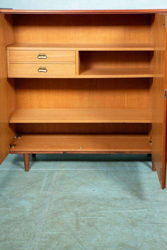 Image 1 of Vintage teakhouten buffetkast 60s, large teak highboard