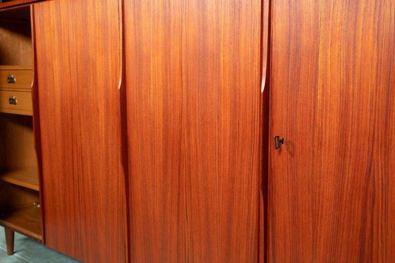 Image 1 of Vintage teakhouten buffetkast 60s, large teak highboard