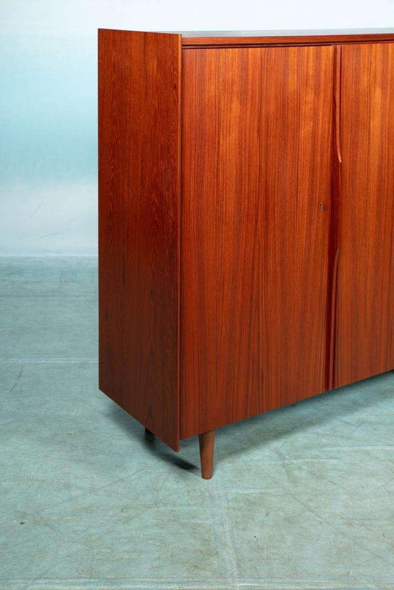 Image 1 of Vintage teakhouten buffetkast 60s, large teak highboard