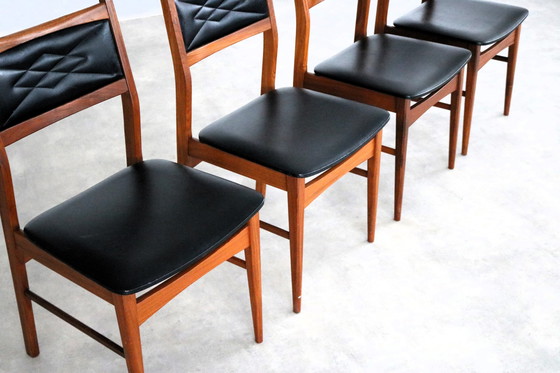 Image 1 of 4X Vintage Zweedse Eetkamerstoelen