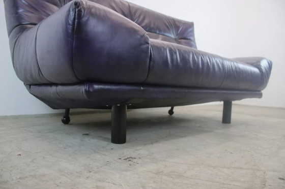 Image 1 of Rolf Benz Bank Bmp Donkerpaars Zwart Designer Bank Echt Leer