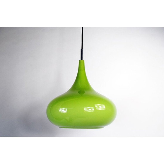 Image 1 of Vintage groen glazen hanglamp van Doria Leuchten, 1970