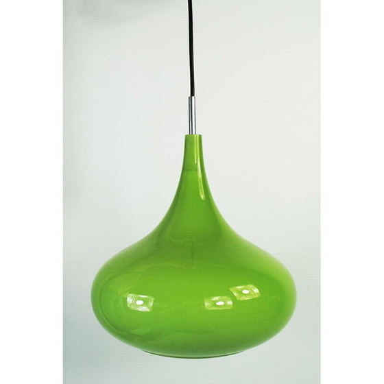 Image 1 of Vintage groen glazen hanglamp van Doria Leuchten, 1970
