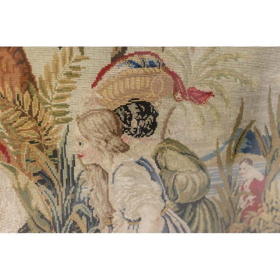 Image 1 of Vintage vloerkleed met oriëntalistische voorstelling, Frankrijk 1880