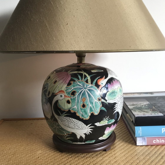 Image 1 of Chinese Bol Lamp Familie Noir Vintage