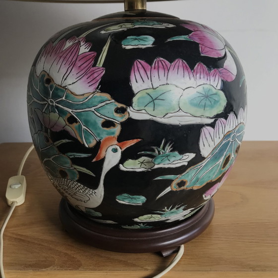 Image 1 of Chinese Bol Lamp Familie Noir Vintage