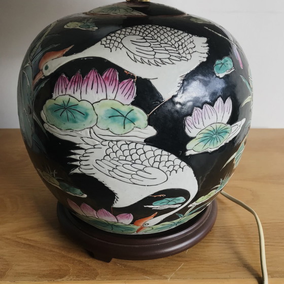 Image 1 of Chinese Bol Lamp Familie Noir Vintage