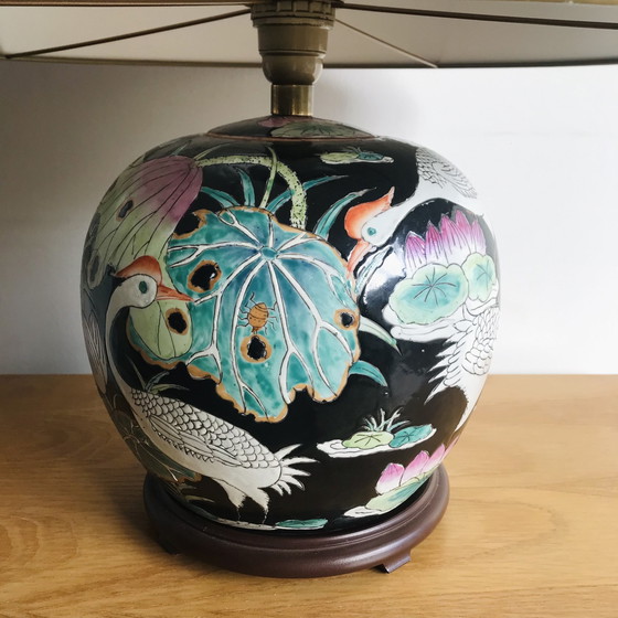 Image 1 of Chinese Bol Lamp Familie Noir Vintage