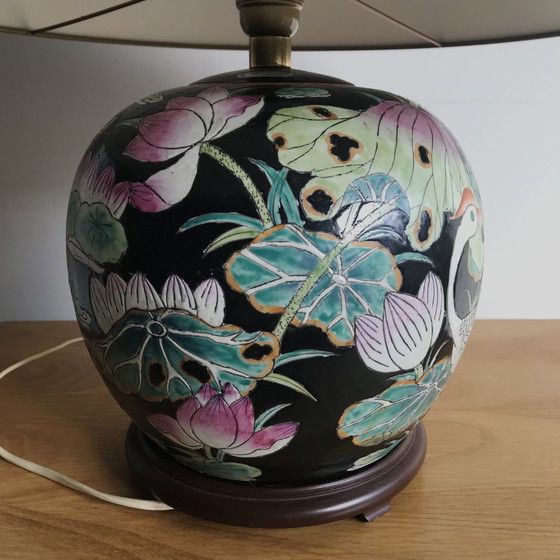 Image 1 of Chinese Bol Lamp Familie Noir Vintage