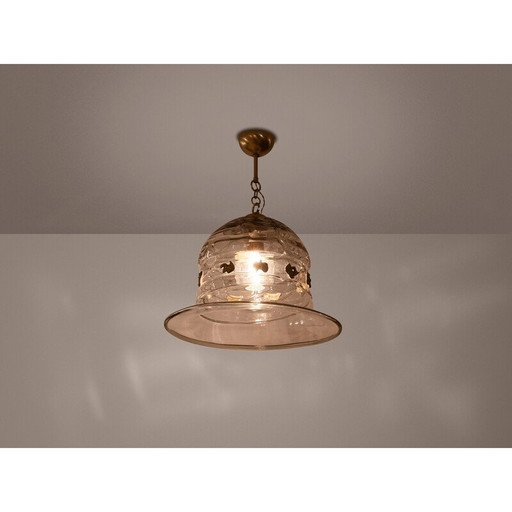 Vintage Murano glazen hanglamp van Barovier en Toso, Italië 1940