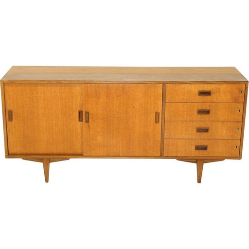 Scandinavisch dressoir van blond teakhout, Zweden 1960