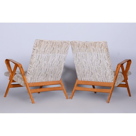 Image 1 of Paar mid-century beukenhouten fauteuils van Tatra Pravenec, Tsjecho-Slowakije 1950