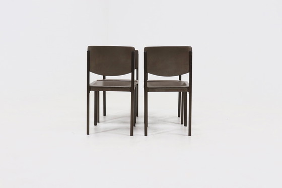 Image 1 of 4 X Vintage Matteo Grassi Italië Eetkamerstoelen