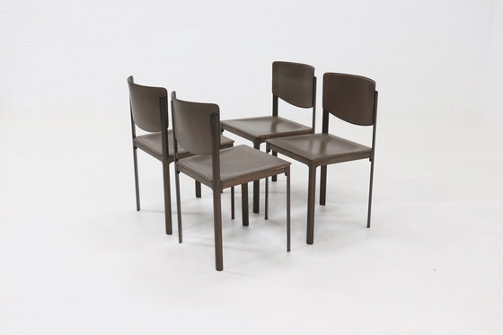 Image 1 of 4 X Vintage Matteo Grassi Italië Eetkamerstoelen