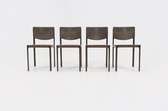 Image 1 of 4 X Vintage Matteo Grassi Italië Eetkamerstoelen