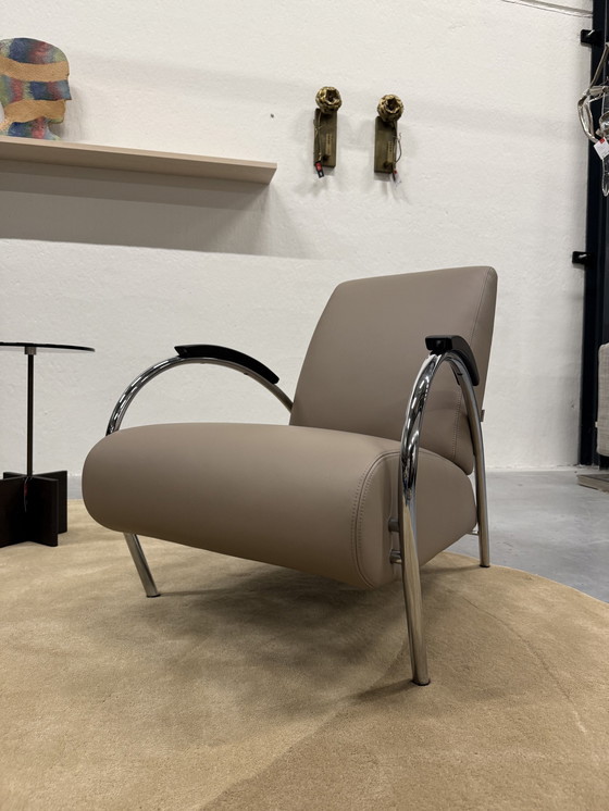 Image 1 of Gelderland 5770 Lotus Fauteuil Taupe Ohman Leer 