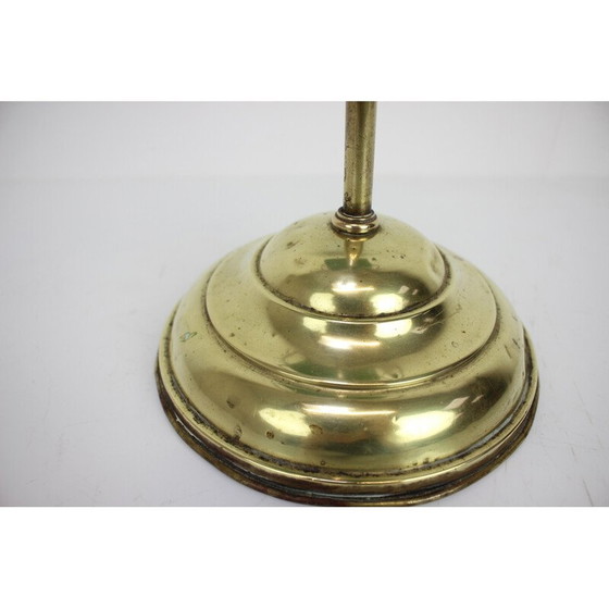 Image 1 of Vintage Art Deco bankiers tafellamp van metaal en messing, Tsjecho-Slowakije 1930