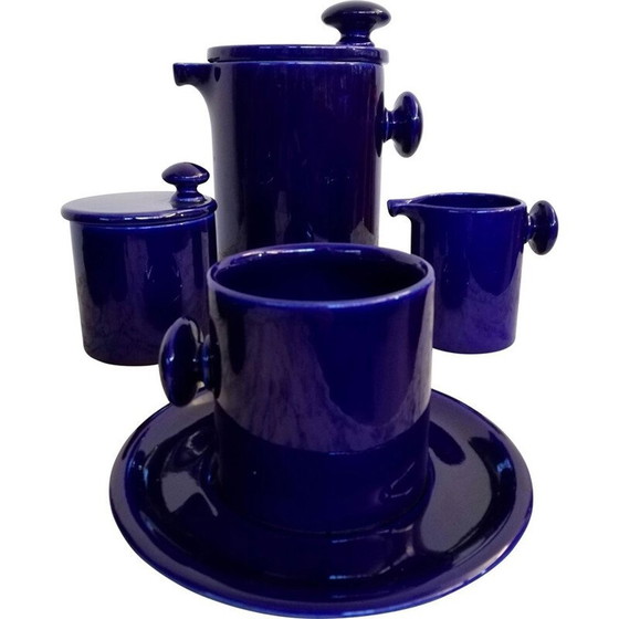 Image 1 of Set van 15 vintage theeserviezen van keramiek uit het ruimtetijdperk, gemaakt door Enzo Bioli voor Il Picchio Parma, 1960