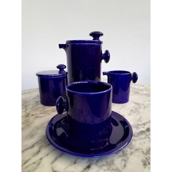 Image 1 of Set van 15 vintage theeserviezen van keramiek uit het ruimtetijdperk, gemaakt door Enzo Bioli voor Il Picchio Parma, 1960