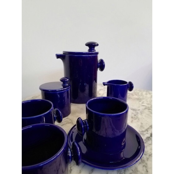 Image 1 of Set van 15 vintage theeserviezen van keramiek uit het ruimtetijdperk, gemaakt door Enzo Bioli voor Il Picchio Parma, 1960