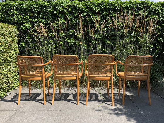 Image 1 of 4x Vintage Ligna Thonet stoel