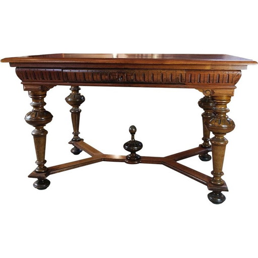 Vintage notenhouten bureau, Denemarken 1880