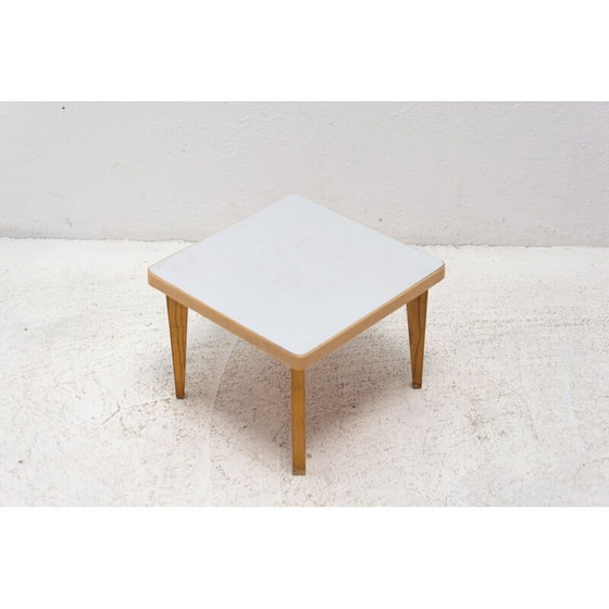 Image 1 of Mid century bijzettafeltje van formica en beukenhout, Tsjecho-Slowakije 1960