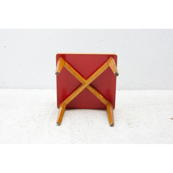 Image 1 of Mid century bijzettafeltje van formica en beukenhout, Tsjecho-Slowakije 1960