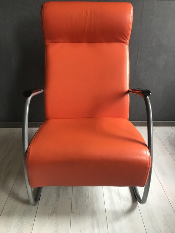 Image 1 of Vintage Design Fauteuil Met Voetenbank