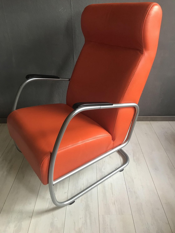 Image 1 of Vintage Design Fauteuil Met Voetenbank