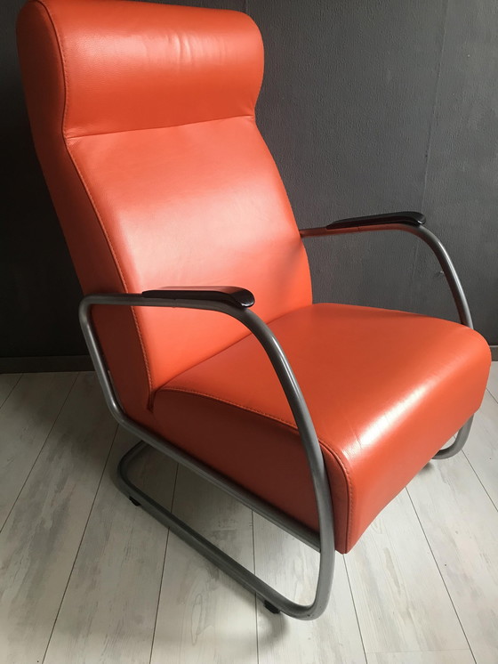 Image 1 of Vintage Design Fauteuil Met Voetenbank