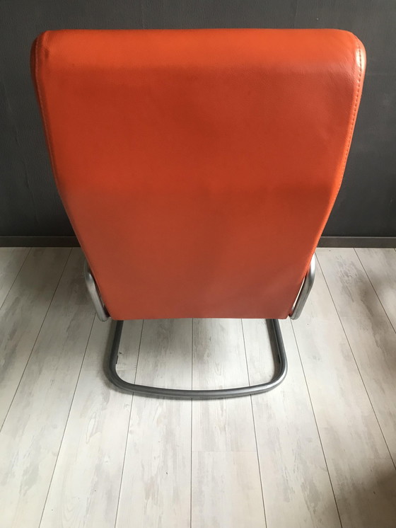 Image 1 of Vintage Design Fauteuil Met Voetenbank