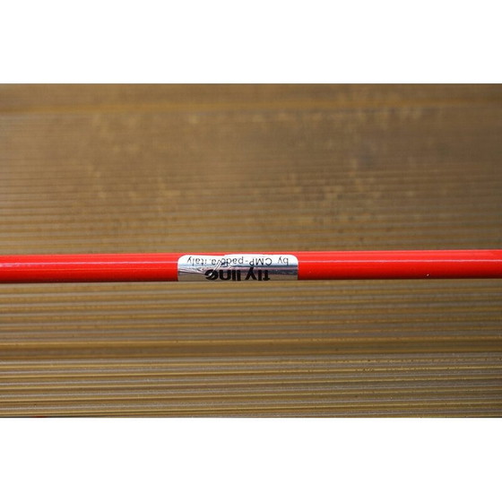 Image 1 of Paar vintage rode Spaghetti stoelen van plastic en metaal door Giadomenico Belnti voor Fly Line, Italië, 1970